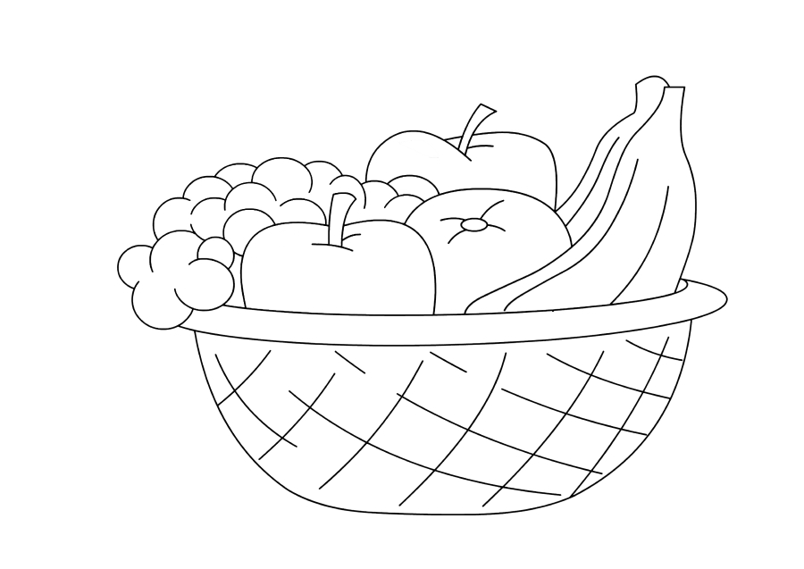 Coloring page Fruit basket Print